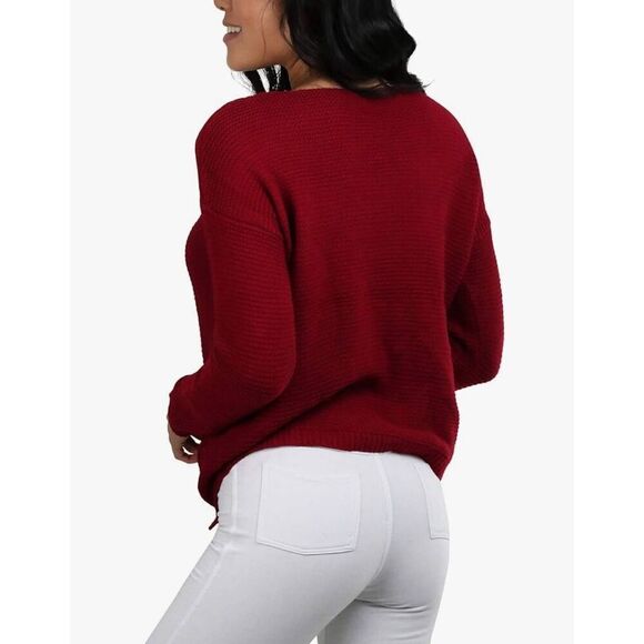 🔸️Love Tree Maroon Acrylic Knit Sweater Medium - Picture 5 of 11